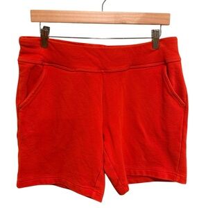 Women’s Athletic Red Fleece Shorts with Side Pockets